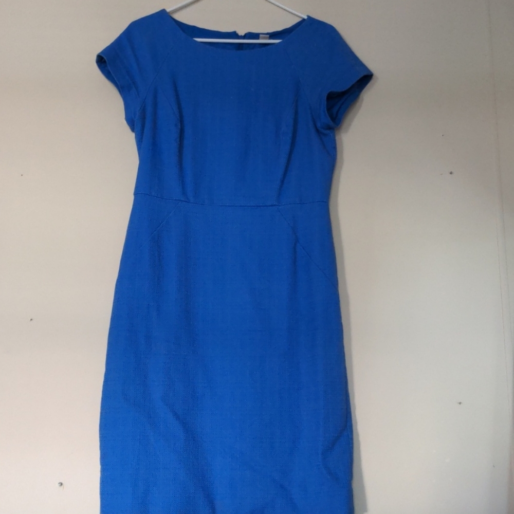 JCrew cobalt blue short sleeve pencil dress, GUC - Picture 2 of 3
